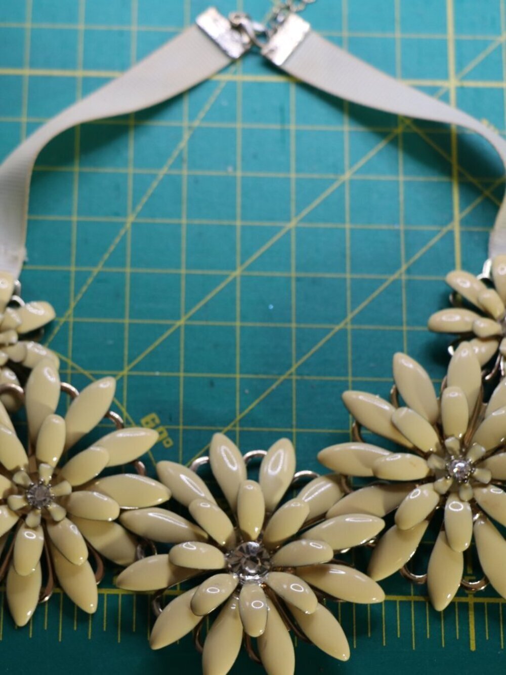 Choker Floral Enamel Necklace With Adjustable Extender - Picture 4 of 4
